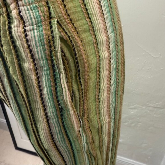 FREE PEOPLE Day's End Stripe Pants Camo Combo XS - Picture 5 of 9